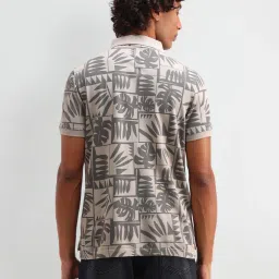 U.S. Polo Assn. Denim Co. Grey Cotton Slim Fit Printed Polo T-Shirt image 2