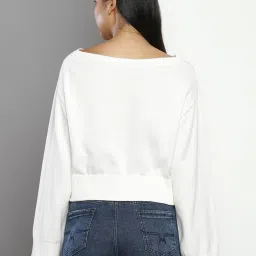 TOMMY HILFIGER White Cotton Graphic Print Sweatshirt image 2