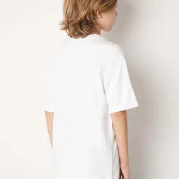 Jack & Jones Junior Boys Bright White Cotton Solid T-Shirt image 2