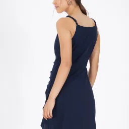 Kibo Blue Elastane Solid Mini Dress image 2