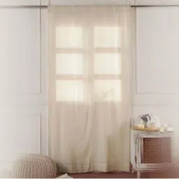 Peepul Tree Off-White Pure Cotton Semi Sheer Window Curtain image 2