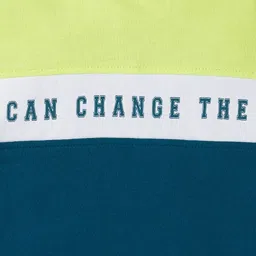 Ed-a-Mamma Kids Green & Blue Cotton Color Block Full Sleeves Sweatshirt image 3