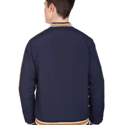 U.S. Polo Assn. Navy Blue Regular Fit Striped Bomber Jacket image 2