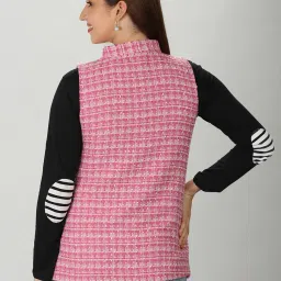 Mustard Pink & White Embroidered Jacket image 2