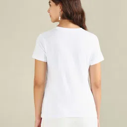 U.S. Polo Assn. White Cotton Printed T-Shirt image 2
