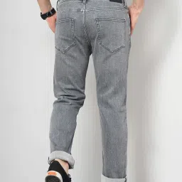 celio celio* Grey Straight Fit Heavily Washed Jeans image 2