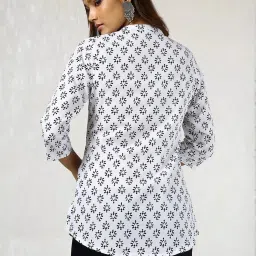 Soch White Cotton Printed Tunic image 2