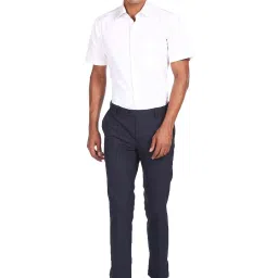 Arrow Blue Regular Fit Flat Front Trousers image 5