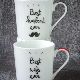 Goodhomes Multicolor Bone China Coffee Mug - Set of 2 (270ml) image 2