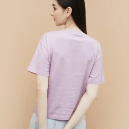 Fame Forever by Lifestyle Purple Solid T-Shirt image 2