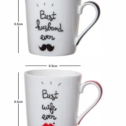 Goodhomes Multicolor Bone China Coffee Mug - Set of 2 (270ml) image 4