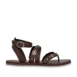 Forever Glam by Pantaloons Women's Brown Ankle Strap Sandals image 2