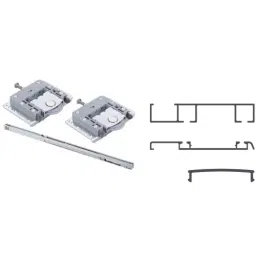 Harrison Wardrobe Fitting Double Line Track 8 Ft Aluminium Silver & Black, 1603 (1 Pair)-picture-43