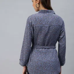 showoffff SHOWOFF Blue Floral Printed Shirt image 2