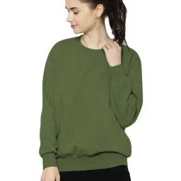 Vimal Jonney Olive Fleece Textured Sweatshirt image 3