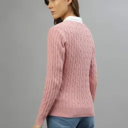 Gant Pink Cotton Self Pattern Sweater image 2