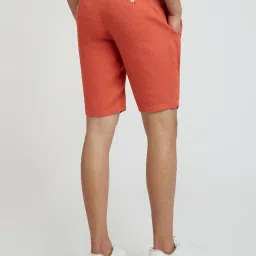Raymond Orange Linen Slim Fit Shorts image 2