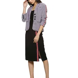 Campus Sutra Purple Textured Blazer image 4