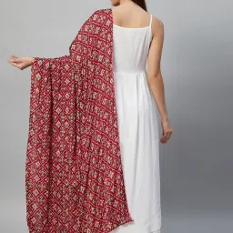 Inweave Maroon Printed Dupatta image 2