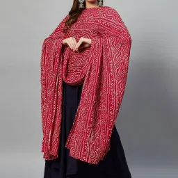 Inweave Maroon Bandhani Print Dupatta image 3