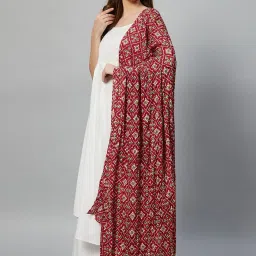 Inweave Maroon Printed Dupatta image 3