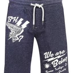 Being Human Navy Regular Fit Cotton Shorts image 1