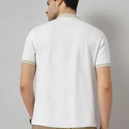celio celio* White Regular Fit Self Design Cotton Polo T-Shirt image 2