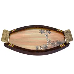 VarEesha Hand Painted Rainbow Oval Tray - Set of 1 image 4