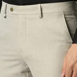 Van Heusen Beige Slim Fit Trousers image 4