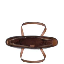 Accessorize London Brown Solid Medium Tote Handbag image 4