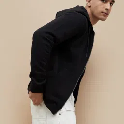 Fame Forever By Lifestyle Black Regular Fit Hooded Sweatshirt image 3