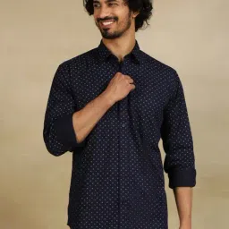 JadeBlue Navy Cotton Regular Fit Printed Shirt-picture-41