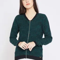 MADAME Black & Green Self Pattern Sweater-picture-19