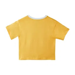 The Souled Store Kids Yellow Cotton Printed Minions Crop Top image 2