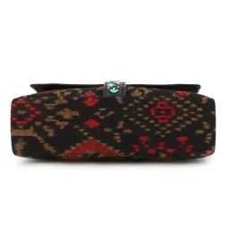 Spice Art Black Leather Medium Printed Handbag image 5