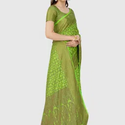 Mimosa Green Woven Patola Saree With Blouse image 3