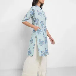 Rangmanch by Pantaloons Starlight Blue Printed Kurtas image 3