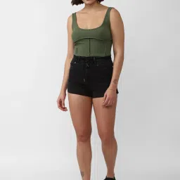 Forever 21 Olive Cotton Regular Fit Crop Top image 4