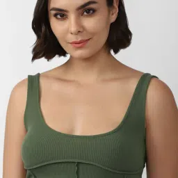 Forever 21 Olive Cotton Regular Fit Crop Top image 5