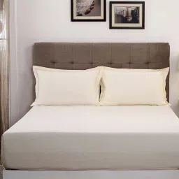 Maspar Beige Cotton 400 TC Bedsheet Set image 1