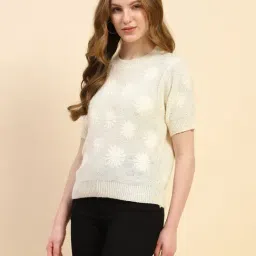 Global Republic Beige Embroidery Pullover image 4
