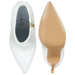 London Rag Women's White Casual Booties image 3