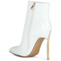 London Rag Women's White Casual Booties image 5