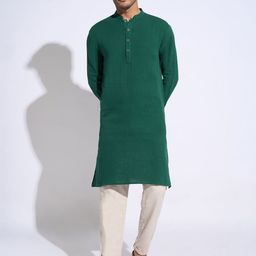 indus route by Pantaloons Men Printed Thread Work Dobby Kurta-picture-25