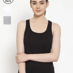 Friskers Women Pack Of 3 Solid Tank Tops image 1