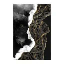 999Store Black & White Abstract Printed Canvas Wall Art image 3