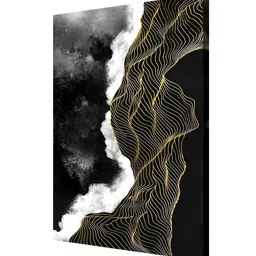 999Store Black & White Abstract Printed Canvas Wall Art image 4