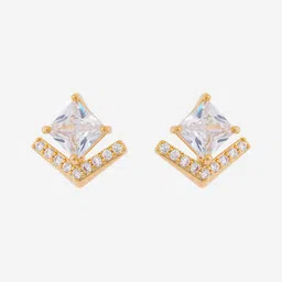 Kushal's Fashion Jewellery Gold Plated Contemporary Studs image 3