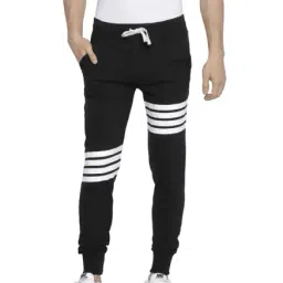 Campus Sutra Black Cotton Joggers-image-78