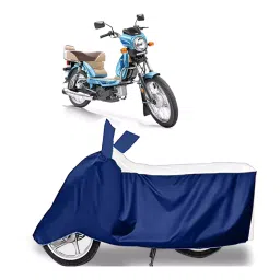 Auto Pearl Two Wheeler Cover for TVS XL 100 Comfort BS6 - White, Blue-picture-11